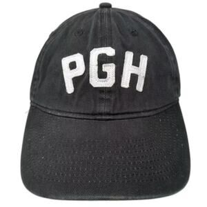 Steel City PGH Embroidered Baseball Cap Black White OS Slideback Adjustable Hat
